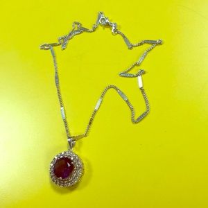 Round amethyst pendant necklace